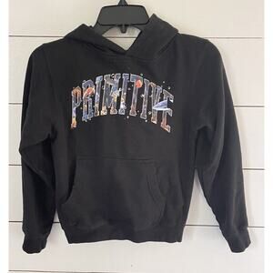 Primitive Apparel Hoodie Black/Fish Underwater Print Skateboarding Youth Small